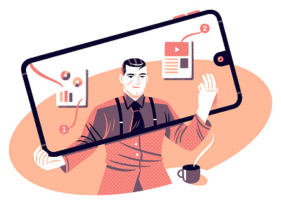 Online Teaching character editorial editorial illustration illustration online teaching