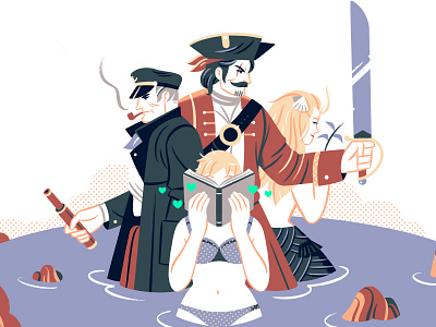 The Sea character editorial editorial illustration illustration mermaid ocean pirate sea teaching