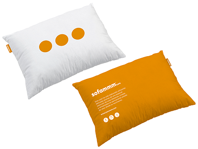 Sofammm cushion design product promo typography