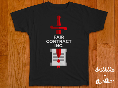 Fair Contract Inc. blood contract dribbble knife logo pact threadless tshirt
