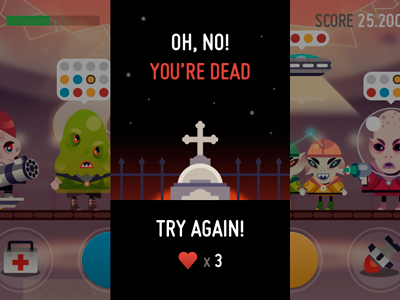 Try Again! action alien ui vector videogame