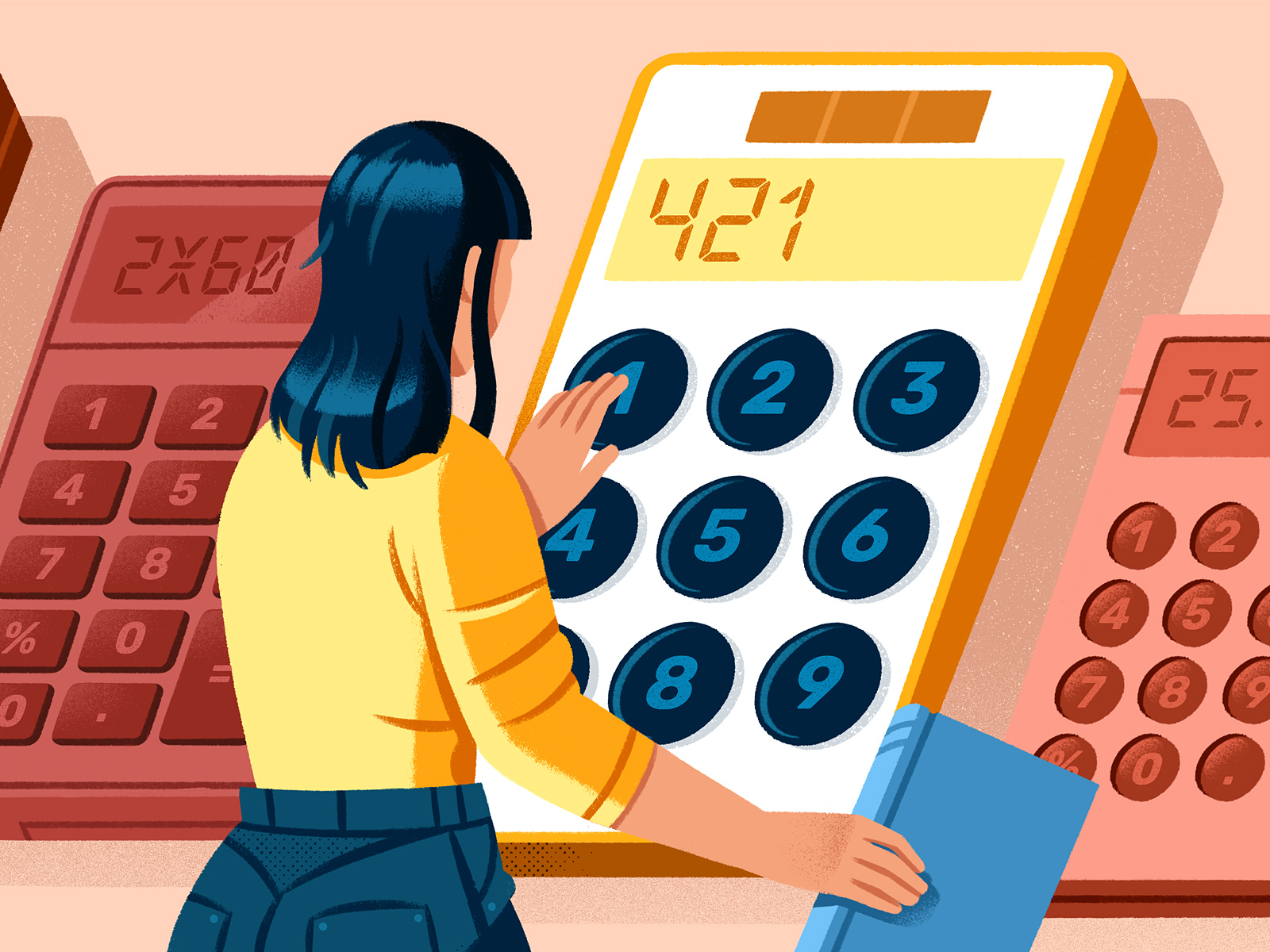 Best Kindle Calculators calculator character illustration kindle publishing reedsy