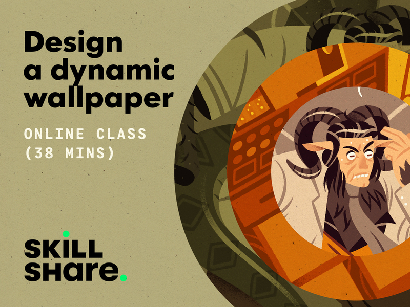 Design a Dynamic Wallpaper character class design free free class illustration learning monster scientist skillshare wallpaper