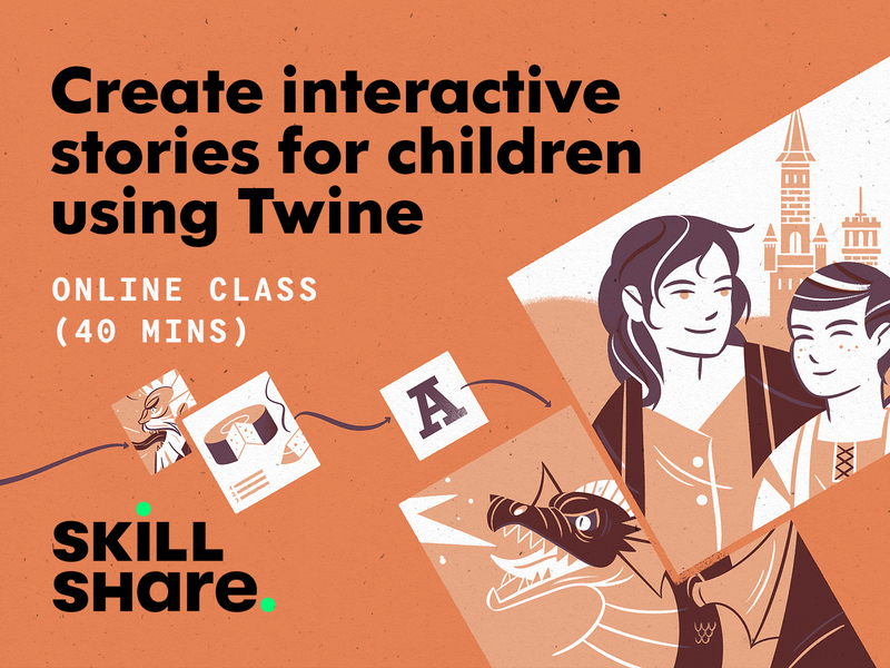 Interactive Stories with Twine character classes dragon free illustration narrative skillshare twine