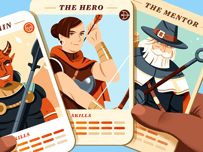 Character Profile Template archer cards character demon design editorial illustration illustration mage profile reedsy