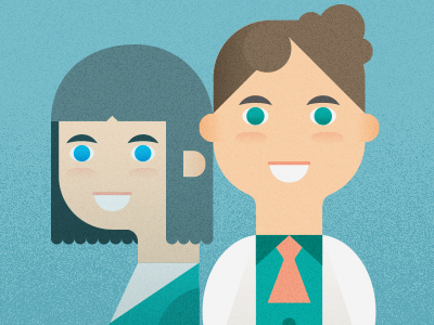 Doctor & patient character color design doctor illustration vector