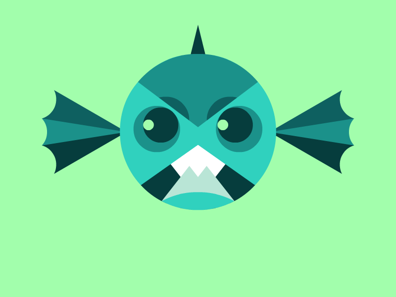 Nervous piranha animate animation character flash piranha vector video game