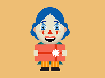 Evil? Clown character clown evil horror monster sticker vector