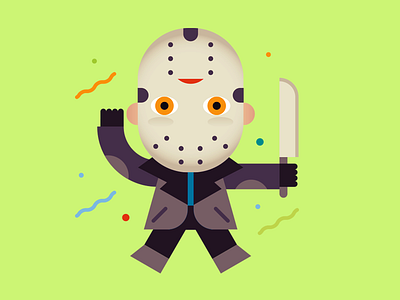 Jason wants to party character horror jason monster party sticker vector