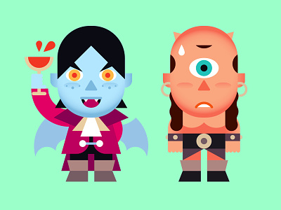 iMonstickers (full set) character cyclops design illustration monster sticker vampire