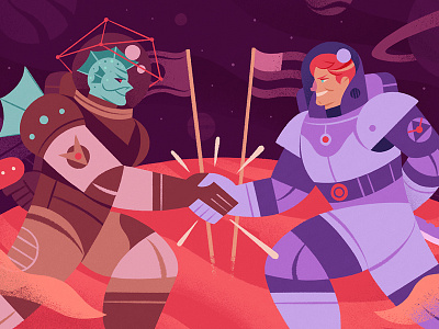 Foreign Relations alien astronaut character design editorial illustration relations