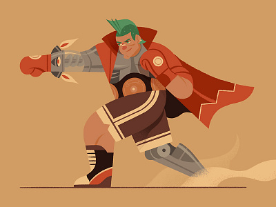 Cyborgxer boxer character cyborg design fighter illustration
