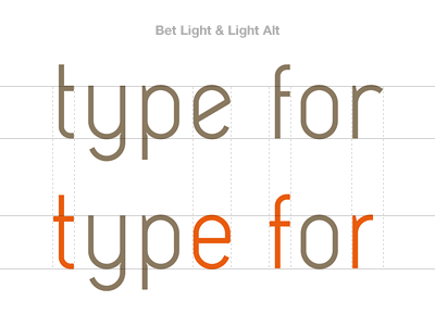 Bet Light design geometrical typography