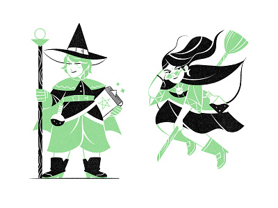 Characters bicolor character characterdesign editorial illustration illustration mage witch