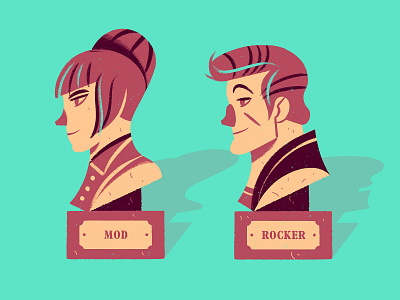 Mod & Rocker bust character design illustration mod rocker