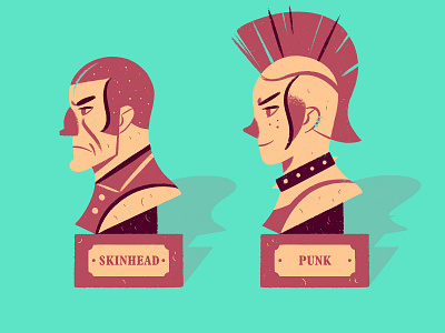 Skin & Punk bust character design illustration punk skinhead