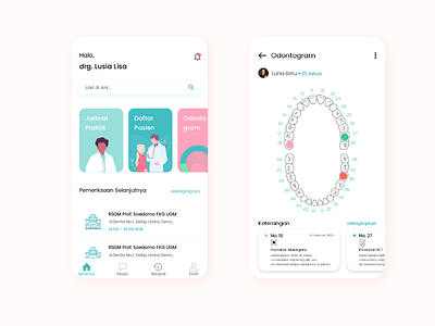 Odontogram - Mobile App for Dentist adobe illustrator android app design dental care mobile app design mobile ui uidesign uiux