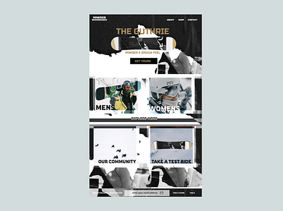 Powder Snowboards adventure colour design designer illustration landing landingpage outdoors page snowboarding studio typography ui