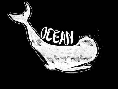 OCEAN living black illustration living ocean texture type whale white