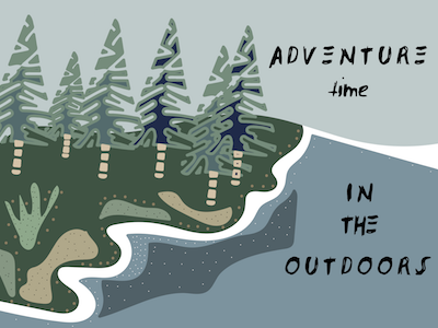 Green Outdoors adventure design illustration outdoors type