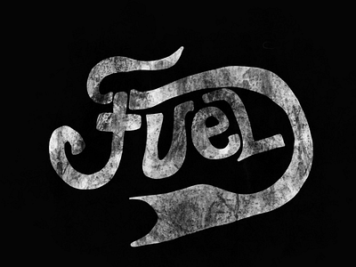 Fuel branding designer hand lettering monochromatic studio texture type typography