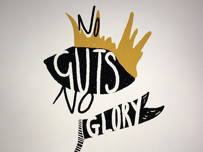 No guts no glory color colour design designer illustration illustrator type typography