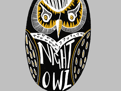 Night owl artist color colour design designer drawing illustration illustrator studio typography