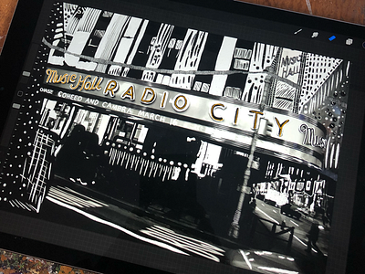 Radio City design designer drawing illustration illustrator ipad pro new york city photography pro create radio city