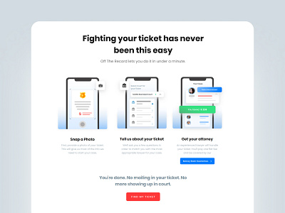 Features Section - Fighting Traffic Ticket branding design illustration typography ui ux vector webdesign website