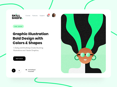 Skillshare Hero Page Exploration branding design illustration skillshare typography ui ux vector web design