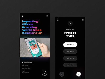 #Mobile Website design - Dark & Minimal