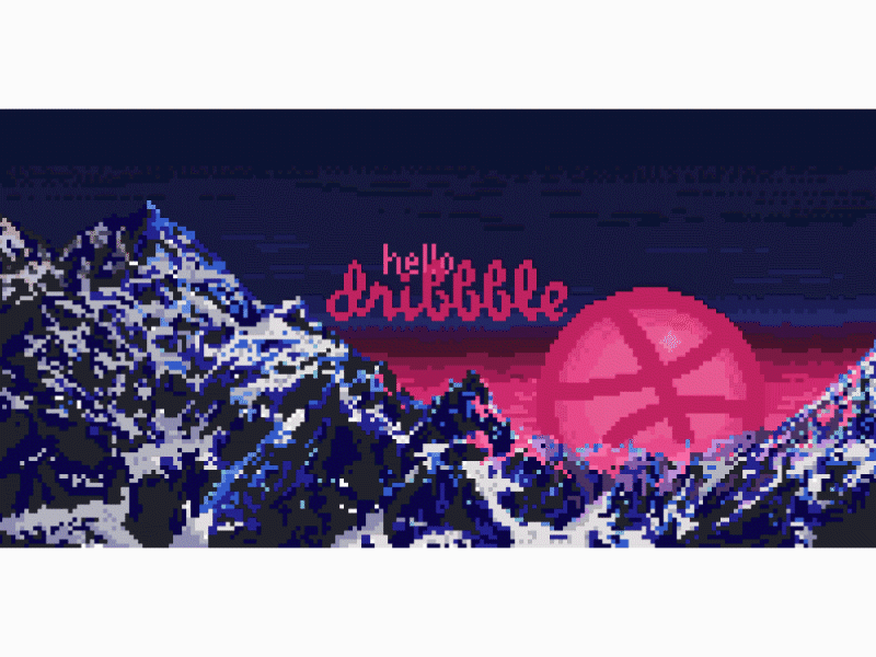 Hello Dribbble :) animation first shot firstshot gif hello dribbble hellodribbble night pixel art pixelart