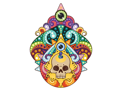 Divinité (@mpgautheron) 2d adobe illustrator art dots illustration illustrator mpgautheron skull vector