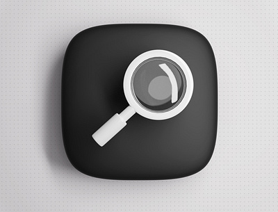 3D Magnifier Icon 3d blender icon