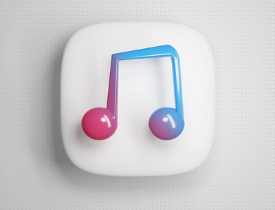 3D iOS Music Note design icon ios music note