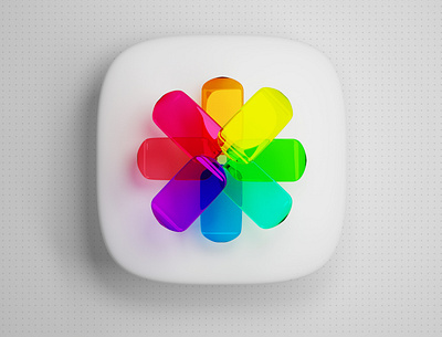 3D iOS Gallery Icon 3d apple design gallery icon ios iphone thebigbangicins