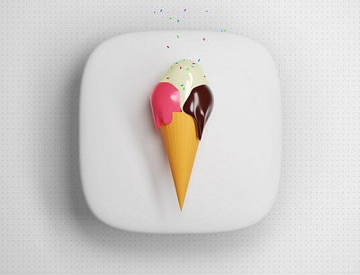 3d Icecream Icon 3d icecream icon logo tasty