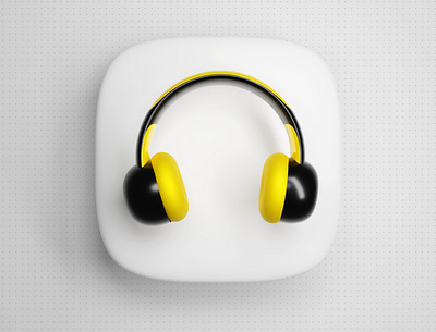 3D Headphones Icon 3d blender headphones icon logo