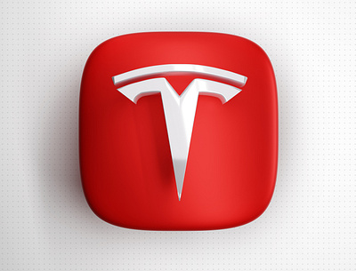 Tesla White 3D Icon 3d car elonmusk icon logo project tesla thebigbangicon