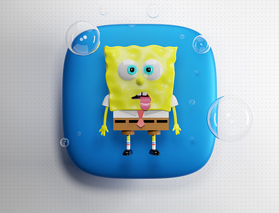 SpongeBob SquarePants 3d cartoon icon logo squarepants thebigbangicons