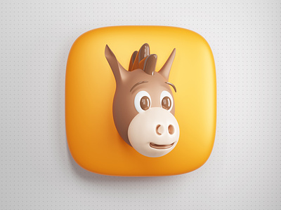 Sticker Mule 3D Icon