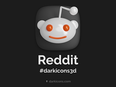 Reddit 3D Icon 3d 3dicon blender darkmode icon ios14 reddit