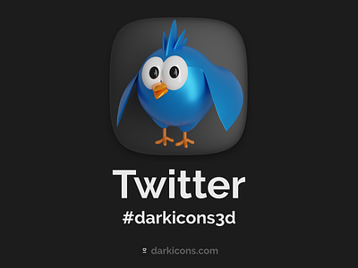 Twitter 3D Icon 3d 3dicon darkicons3d icon ios14 social twitter twitter icon