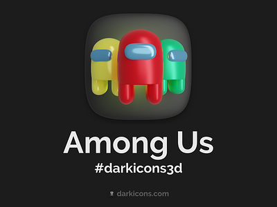 Among Us 3D Icon 3dicon among us blender blender3d dark ui darkicons3d darkmode game icon mobile