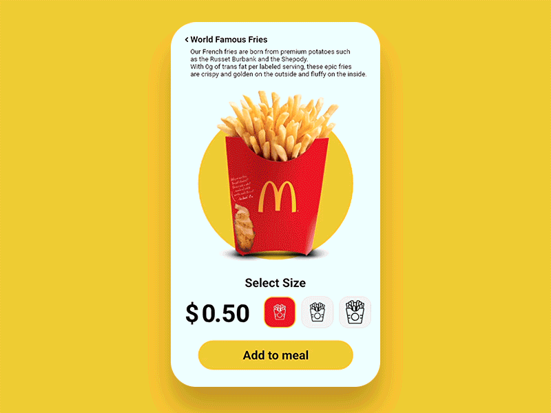 McDonald's World Famous Fries. adobe fries mcdonalds ui ux world famous fries xd