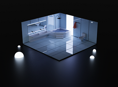 Miniature Bathroom 3d blender design home miniature room