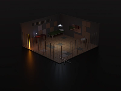 Isometric Prison 3d blender isometric