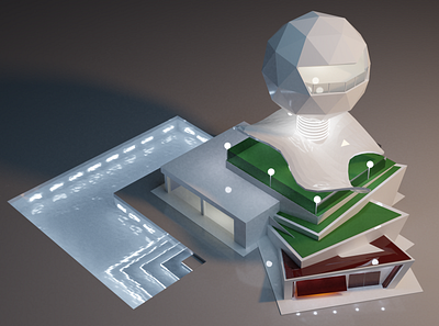 Trying architect design inspired by Zaha Hadid (RIP) 3d architecture blender zaha hadid