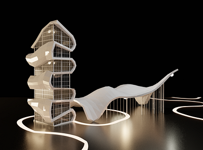 Abstract architecture 3d blender