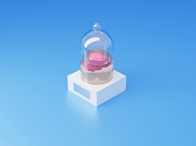 Brain in a box 3d blender box brain